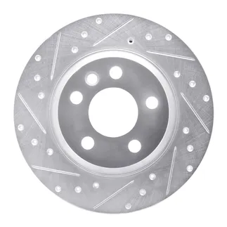 R1 Concepts EDZ-74047L Brake Rotor Drilled and Slotted Silver